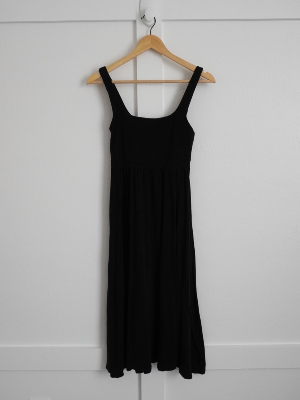Aritzia Black Square Neck Midi Dress